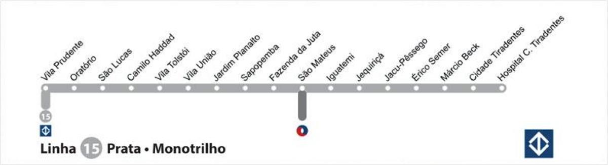 வரைபடம் சாயோ Paulo மோனோரயில் - Line 15 - வெள்ளி
