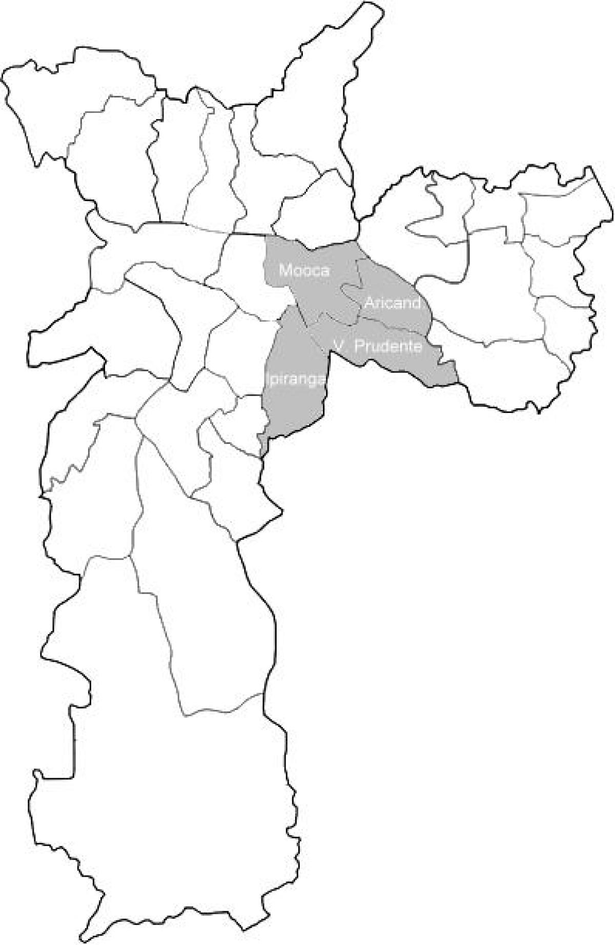 வரைபடம் மண்டலம் Sudeste சாயோ Paulo