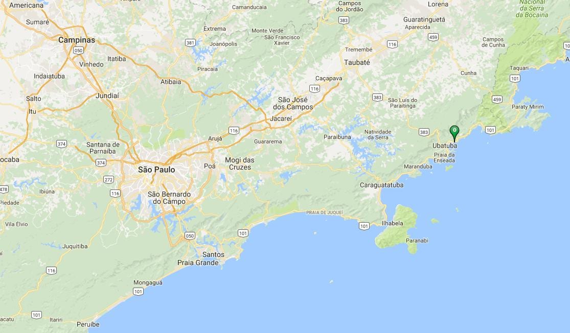 வரைபடம் கடற்கரை Vermelha do Norte