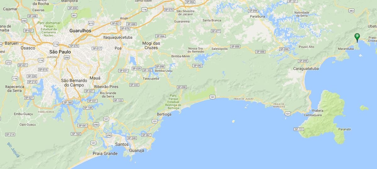 வரைபடம் கடற்கரை Vermelha do Sul