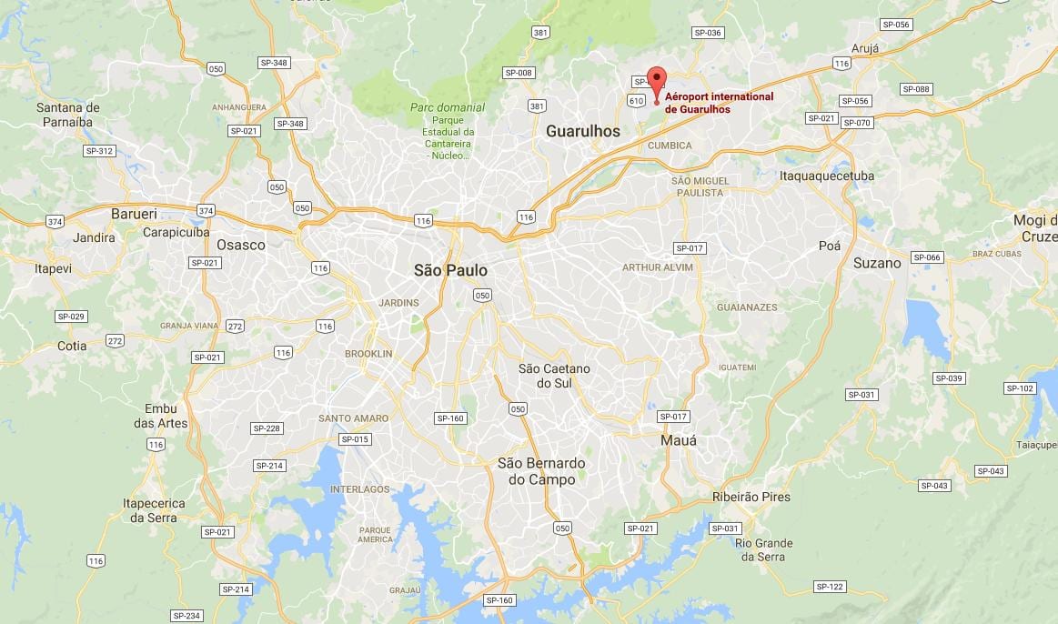 வரைபடம் சர்வதேச விமான Guarulhos