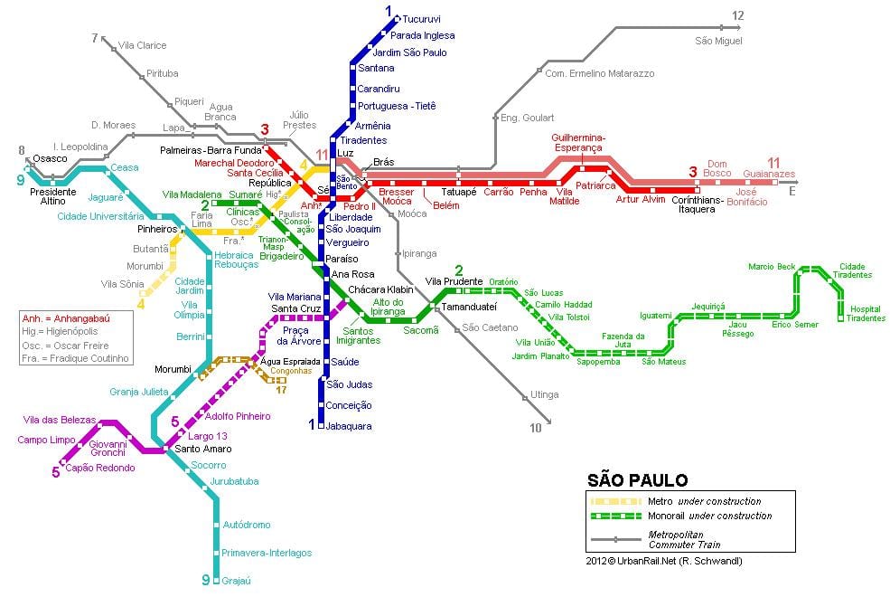 வரைபடம் சாயோ Paulo மோனோரயில்