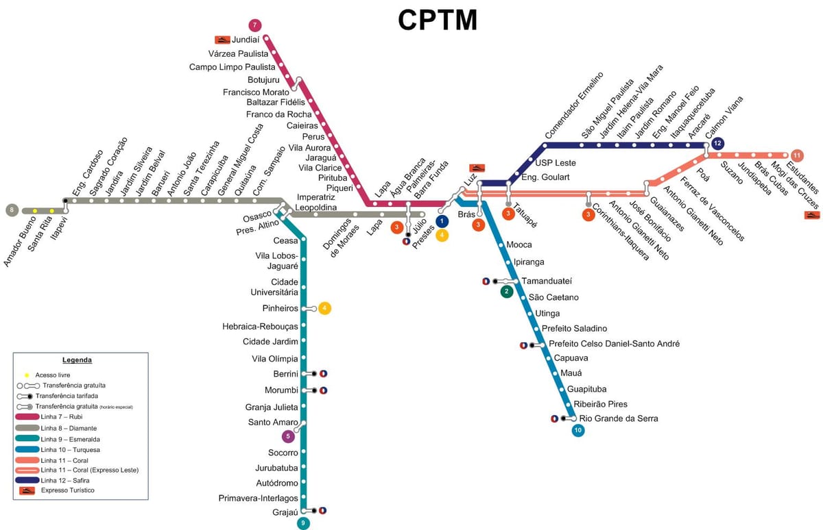 வரைபடம் சாயோ Paulo CPTM
