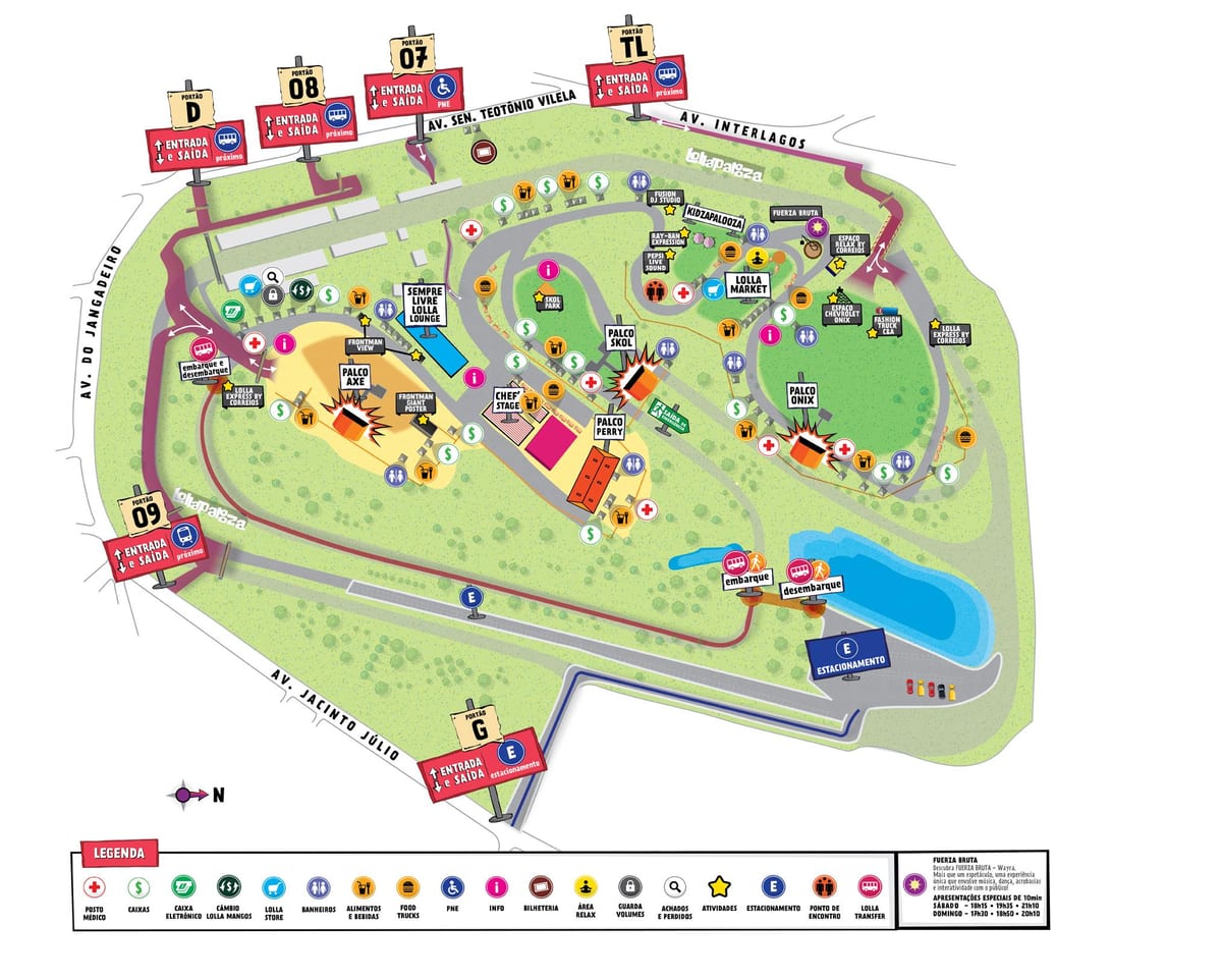 வரைபடம் சாயோ Paulo lollapalooza