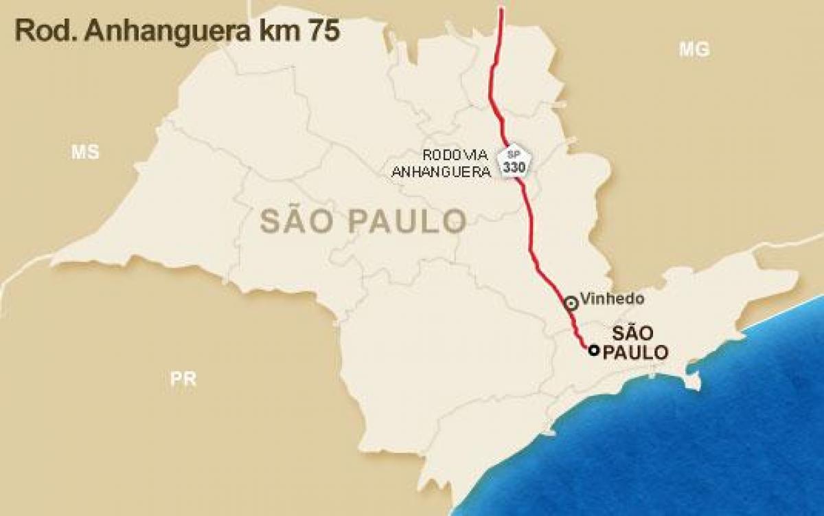 வரைபடம் Anhanguera நெடுஞ்சாலை - எஸ். பி., 330