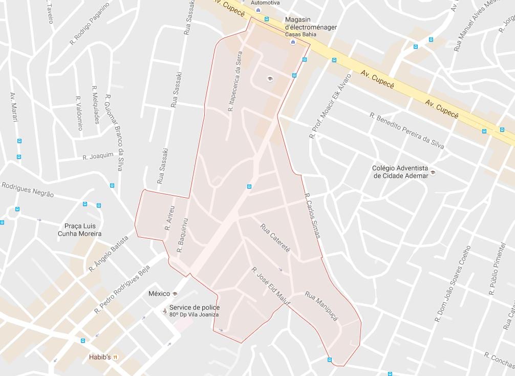 வரைபடம் Cidade Ademar சாயோ Paulo