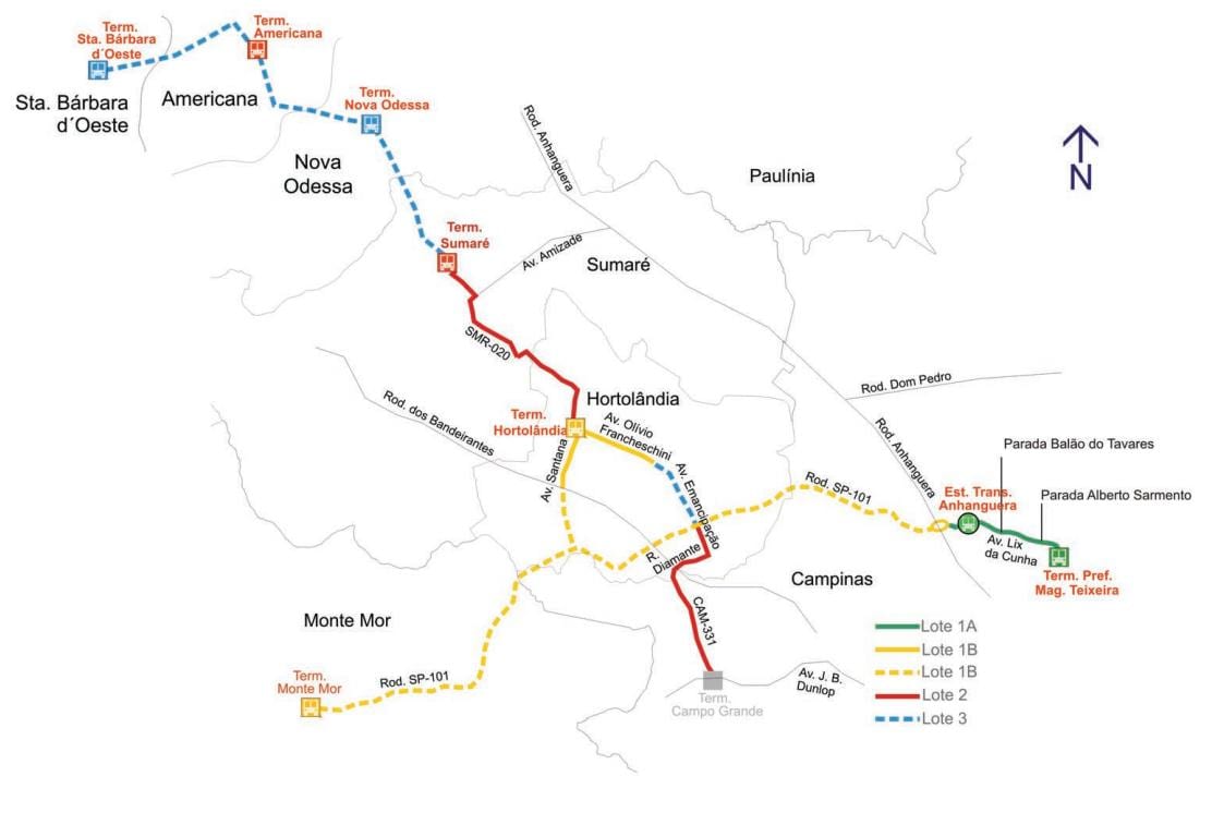 வரைபடம் corredor metropolitano Noroeste