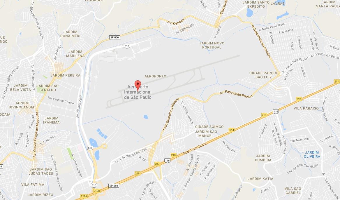 வரைபடம் Guarulhos விமான நிலையம்