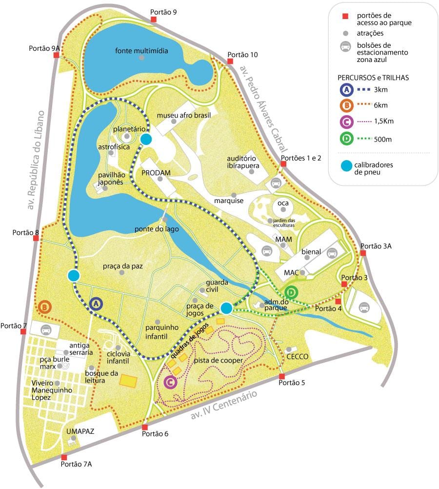 வரைபடம் Ibirapuera பூங்கா