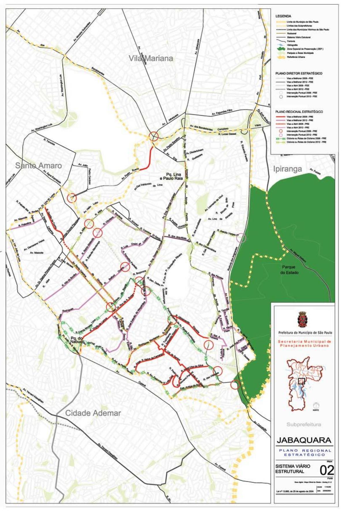 வரைபடம் Jabaquara சாயோ Paulo - சாலைகள்