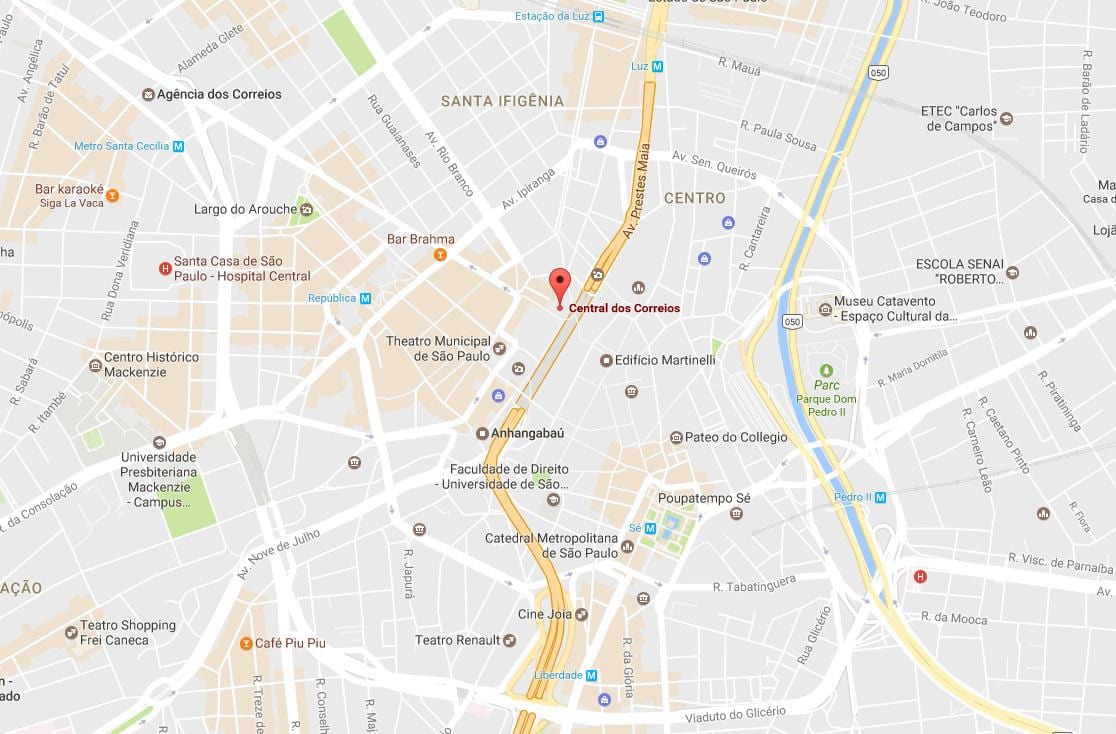 வரைபடம் Palácio dos Correios சாயோ Paulo