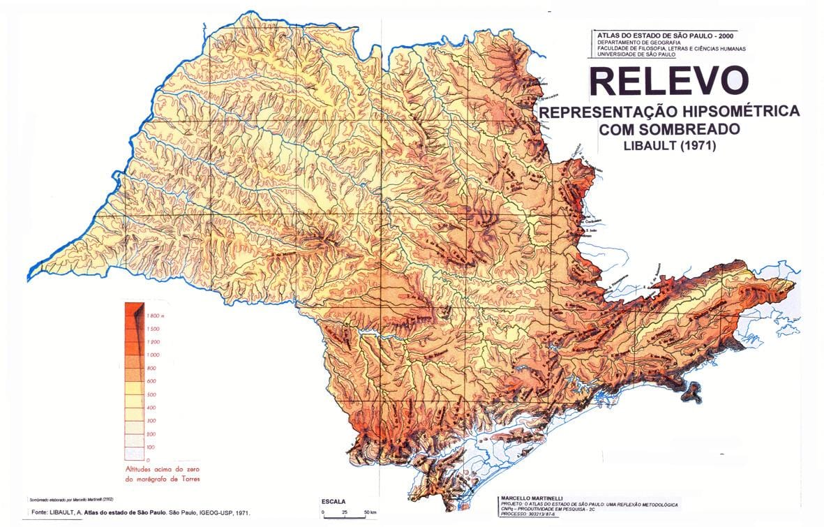 Topographic வரைபடம் சாயோ Paulo