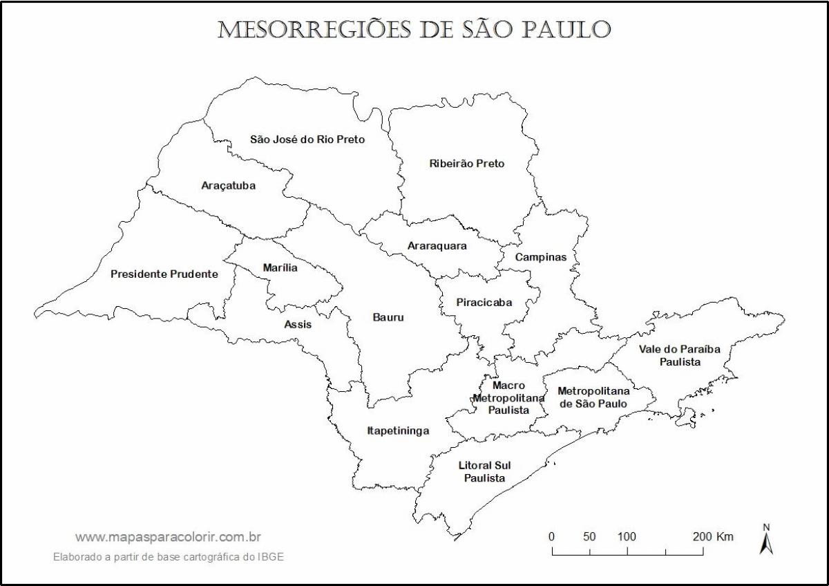 வரைபடம் சாயோ Paulo கன்னி - பகுதிகளில் பெயர்கள்
