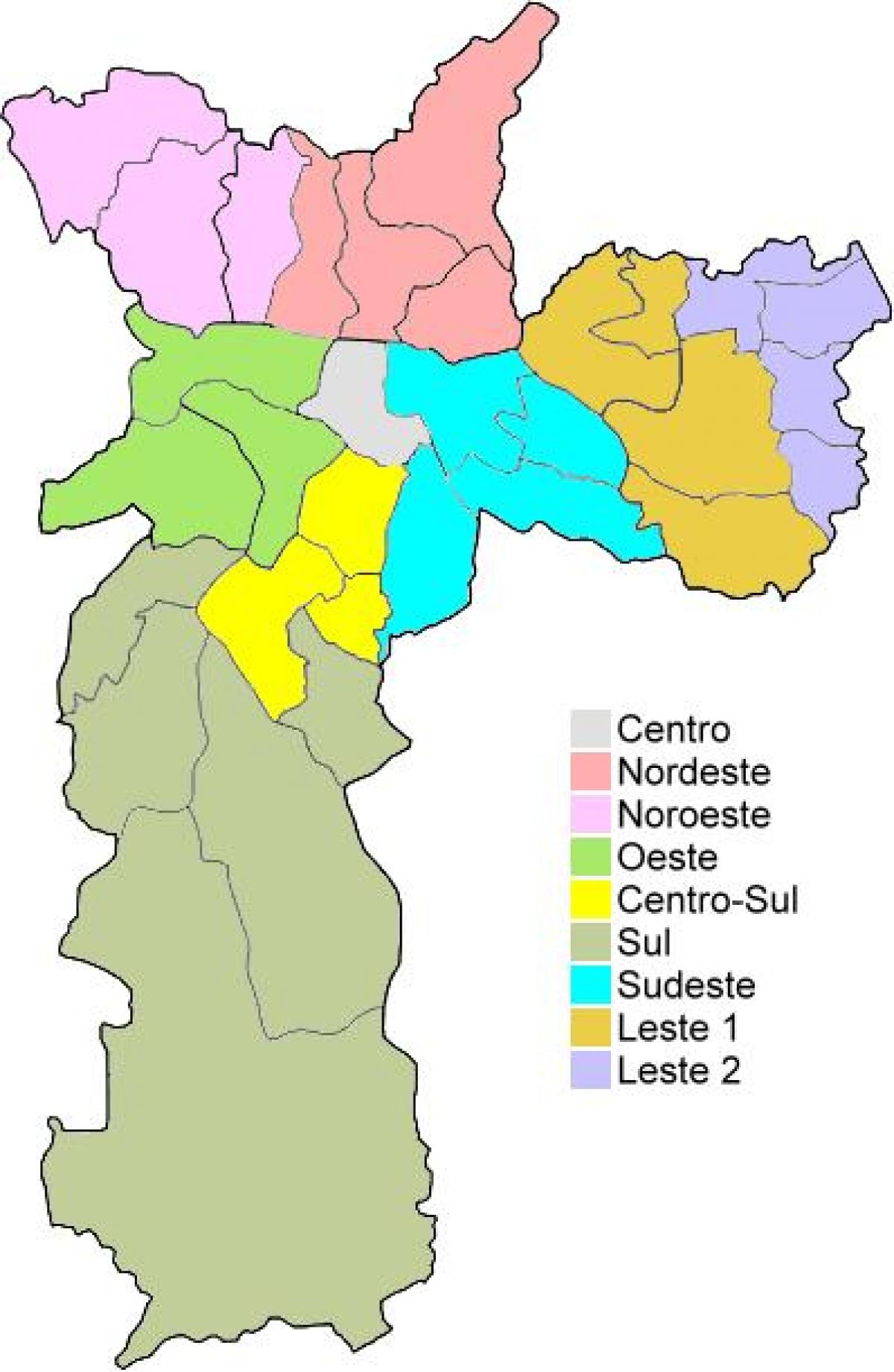 வரைபடம் நிர்வாக பகுதிகளில் சாயோ Paulo