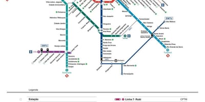 வரைபடம் சாயோ Paulo CPTM போக்குவரத்து