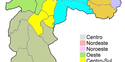 வரைபடம் நிர்வாக பகுதிகளில் சாயோ Paulo
