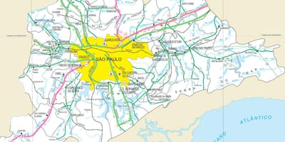 வரைபடம் நெடுஞ்சாலைகள் புறநகரில் சாயோ Paulo