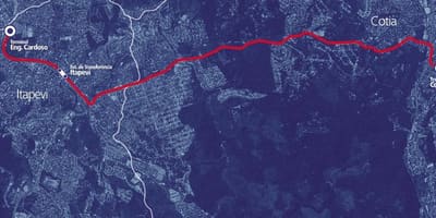 வரைபடம் corredor BRT metropolitano Itapevi-Cotia
