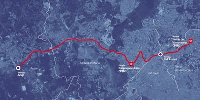 வரைபடம் corredor BRT metropolitano Perimetral ஆல்டோ Tietê