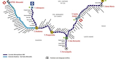 வரைபடம் corredor metropolitano ABD