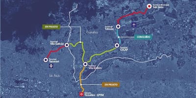 வரைபடம் corredor Metropolitano Guarulhos - Tucuruvi