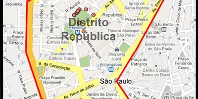 வரைபடம் República சாயோ Paulo