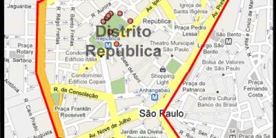 வரைபடம் República சாயோ Paulo