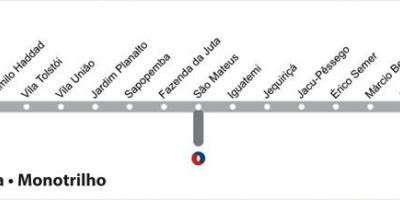 வரைபடம் சாயோ Paulo மோனோரயில் - Line 15 - வெள்ளி